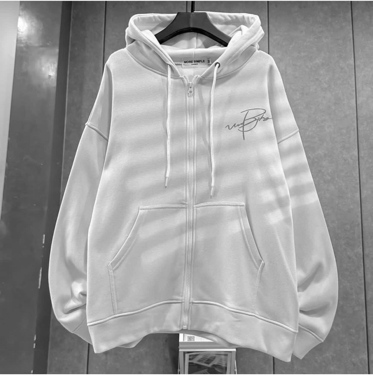 Áo Khoác Hoodie Form Rộng Unisex BIC Vải Nỉ Bông Dày Dặn Phong Cách Ulzang, Áo Hoodie Phối Zip Unisex Nam nữ, áo khoác cặp, áo khoác đôi