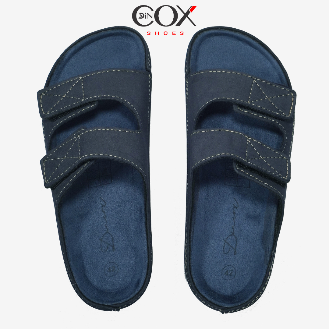 Dép Đế Trấu Nam 2 Quai Dán Navy DC08 Dincox