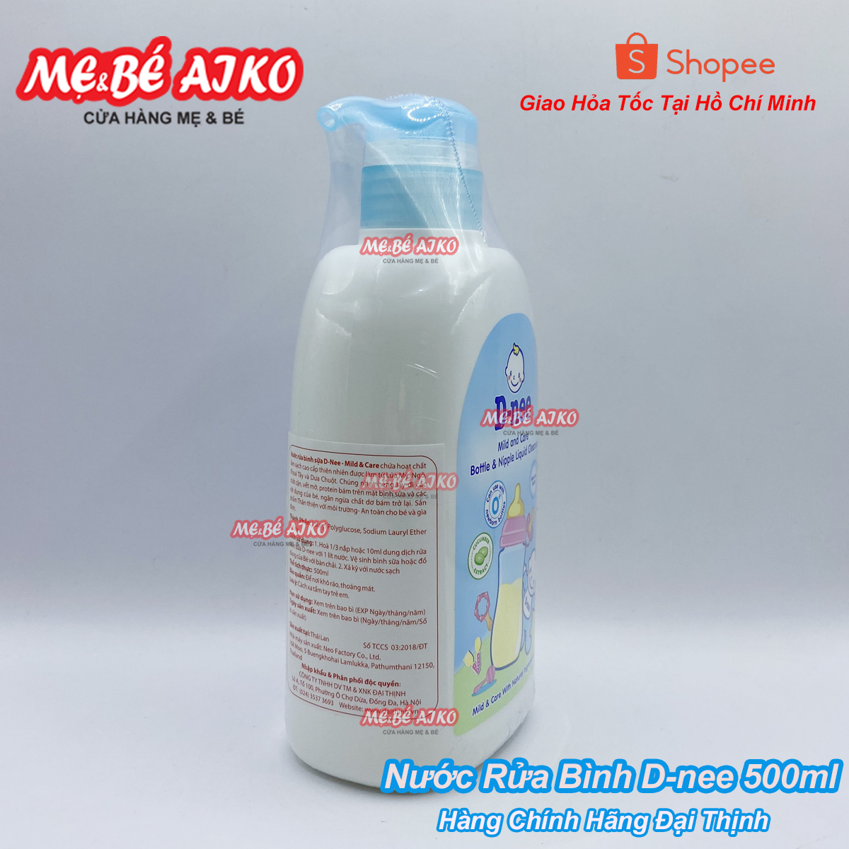 Nước rửa bình sữa D-nee Mild & Care chai 500ml