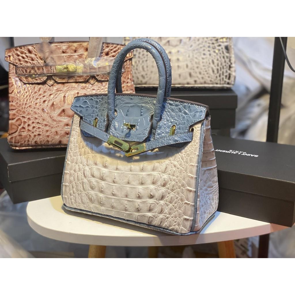 TÚI BIRKIN VÂN CÁ SẤU SIZE 25-30 ảnh thật