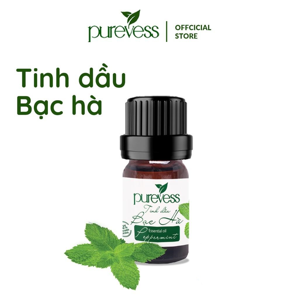 Tinh dầu Bạc Hà Purevess, thiên nhiên nguyên chất, giúp thư giãn và đuổi muỗi. 15ml