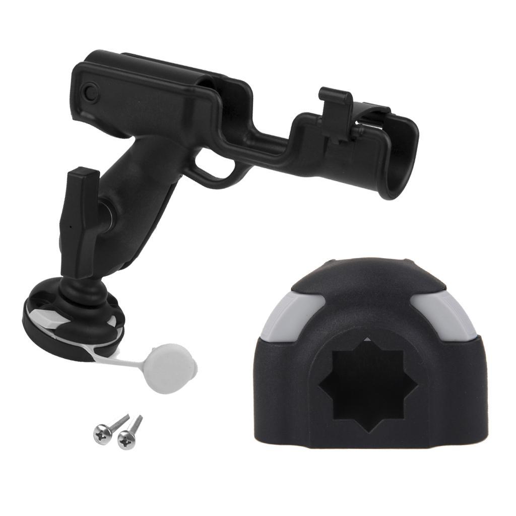 Adjustable 360 Degree Swivel Side Rail Flush Mount Boat Kayak Fishing Rod Pole Holder Rack Bracket & Support Mount Base Tackle Kit Accessories