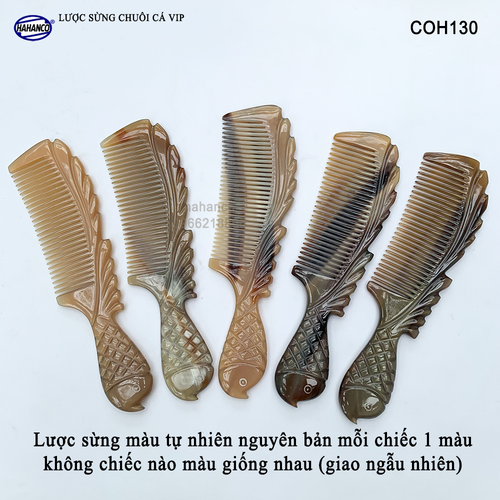 Lược sừng chuôi cá siêu đẹp (Size: XL-19cm) COH130 - Quà Tặng Đầy Ý Nghĩa - chải tóc mỗi ngày giúp tóc suôn mượt