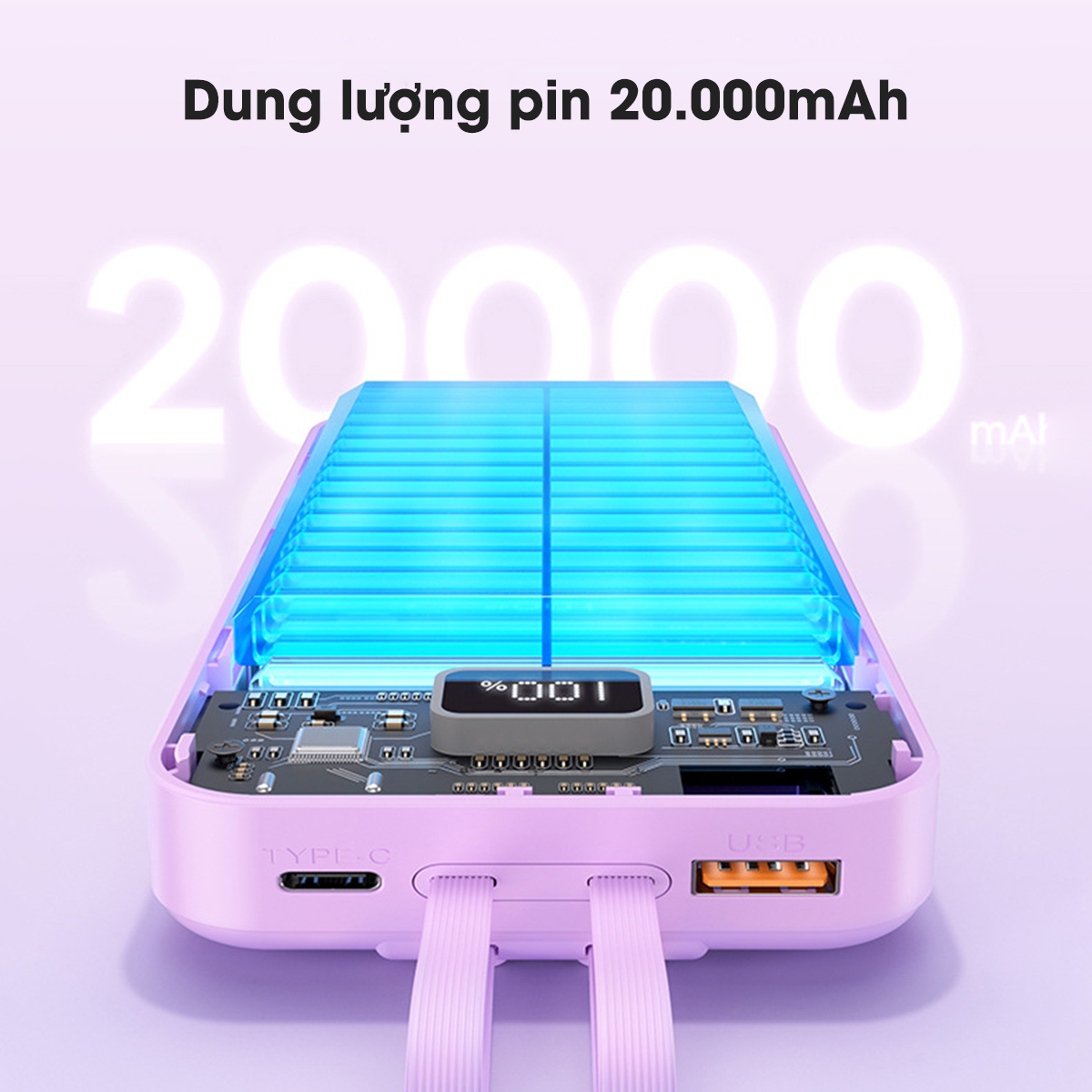 Remax RPP 620 Pin sạc dự phòng 20000mAh tích hợp 2 cáp - hỗ trợ QC 22.5W và PD 20W -Remax Hàng Chính Hãng Bảo Hành 12 Tháng Lỗi 1 Đổi 1