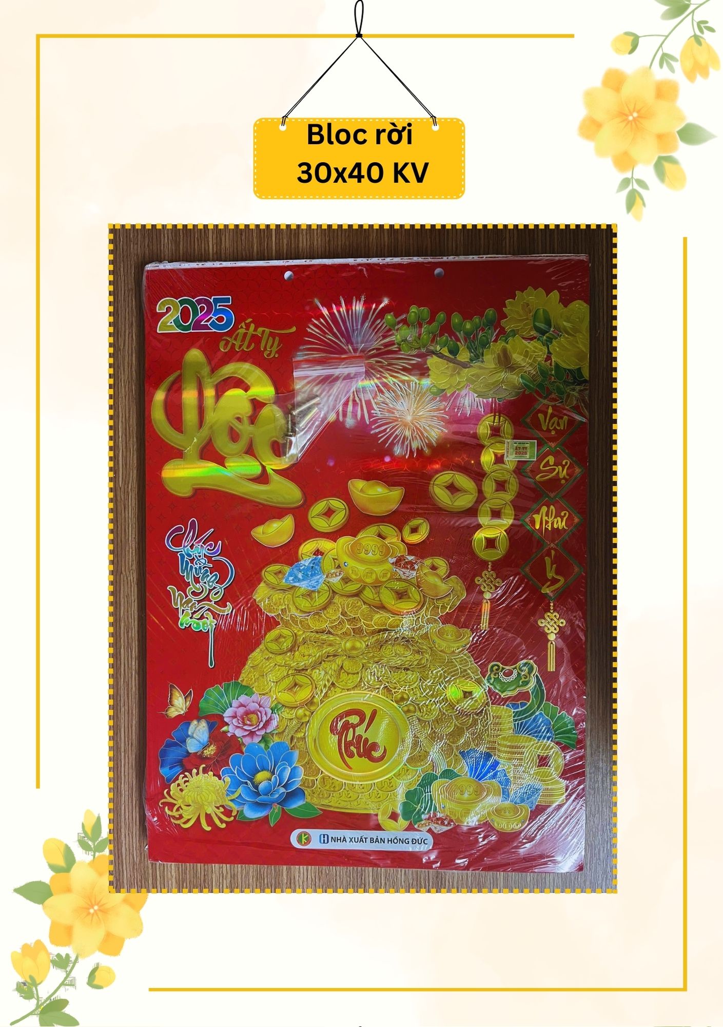 Lịch tết 2025, loại bloc rời kích thước 30x40cm cao cấp