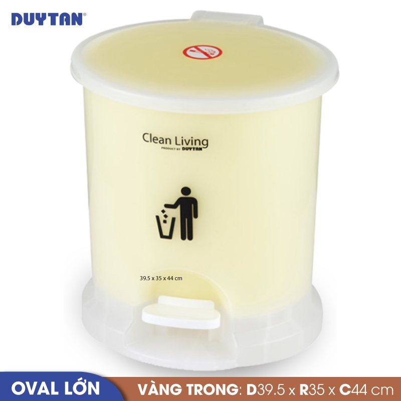 Thùng rác oval lớn nhựa Duy Tân (39.5 x 35 x 44 cm) - 22186 - Giao màu ngẫu nhiên - Hàng chính hãng