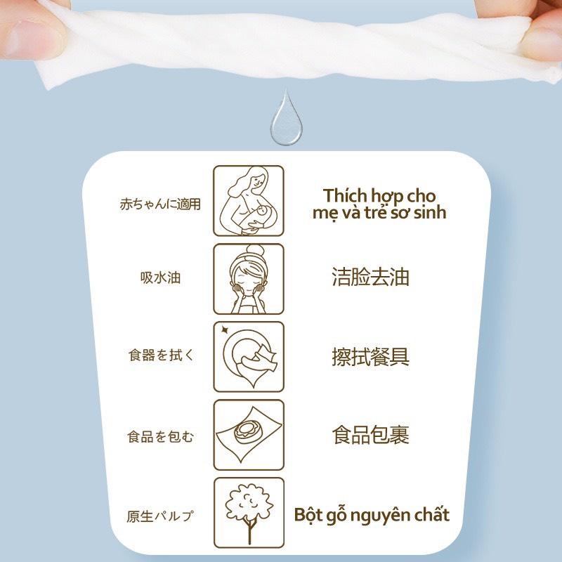 COMBO 8 Gói Khăn Giấy Rút Mini Bear Nhật Bản Bỏ Túi Du Lịch Siêu Mềm Mịn An Toàn Cho Bé Gói 210 tờ x 4 lớp