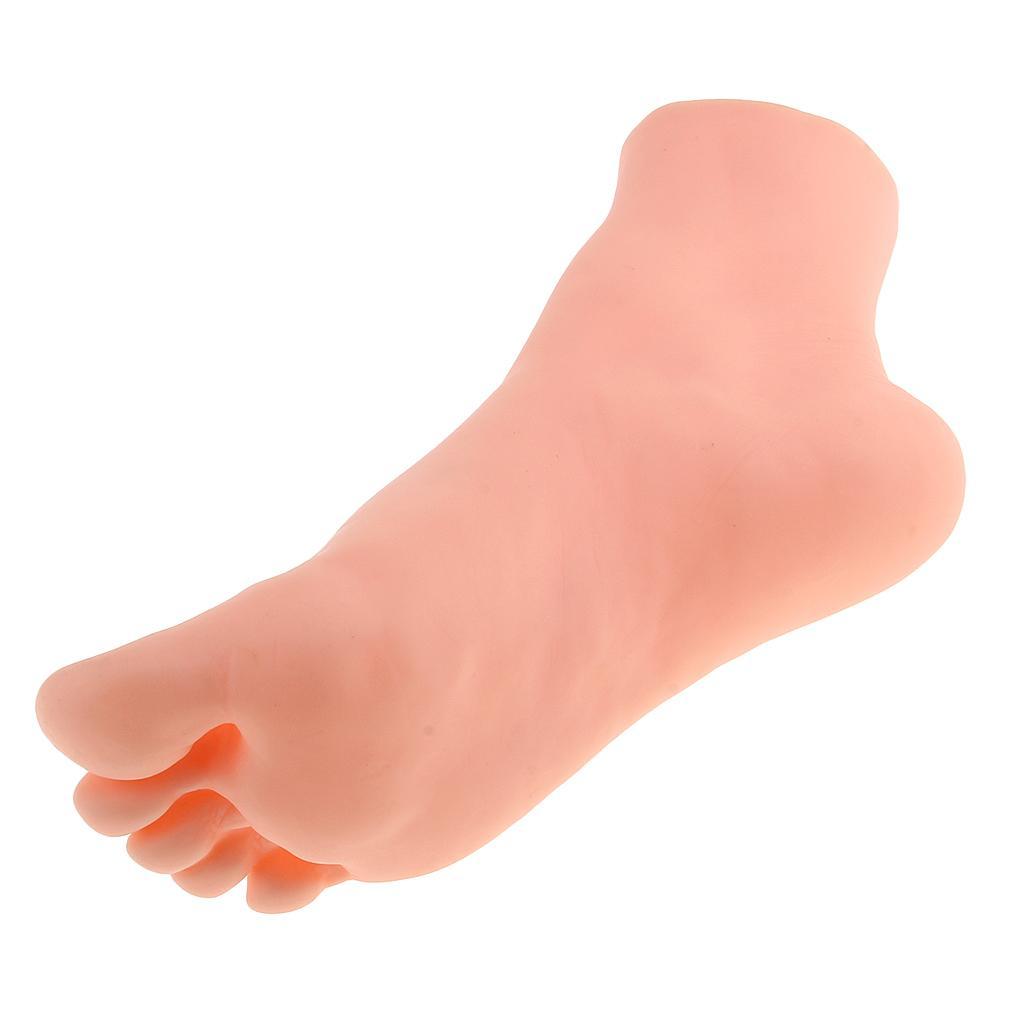 1pcs Silicone Rubber Male Right Foot Mannequin Model for Shoes Socks Sox Short Stocking Anckle Chain Display