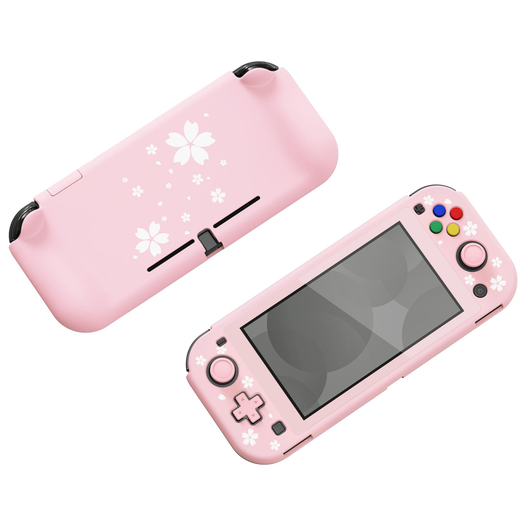 PlayVital ZealProtect Vỏ bảo vệ công thái học cho Nintendo Switch Lite W/Miếng bảo vệ màn hình - Cánh hoa anh đào Màu sắc: Hồng