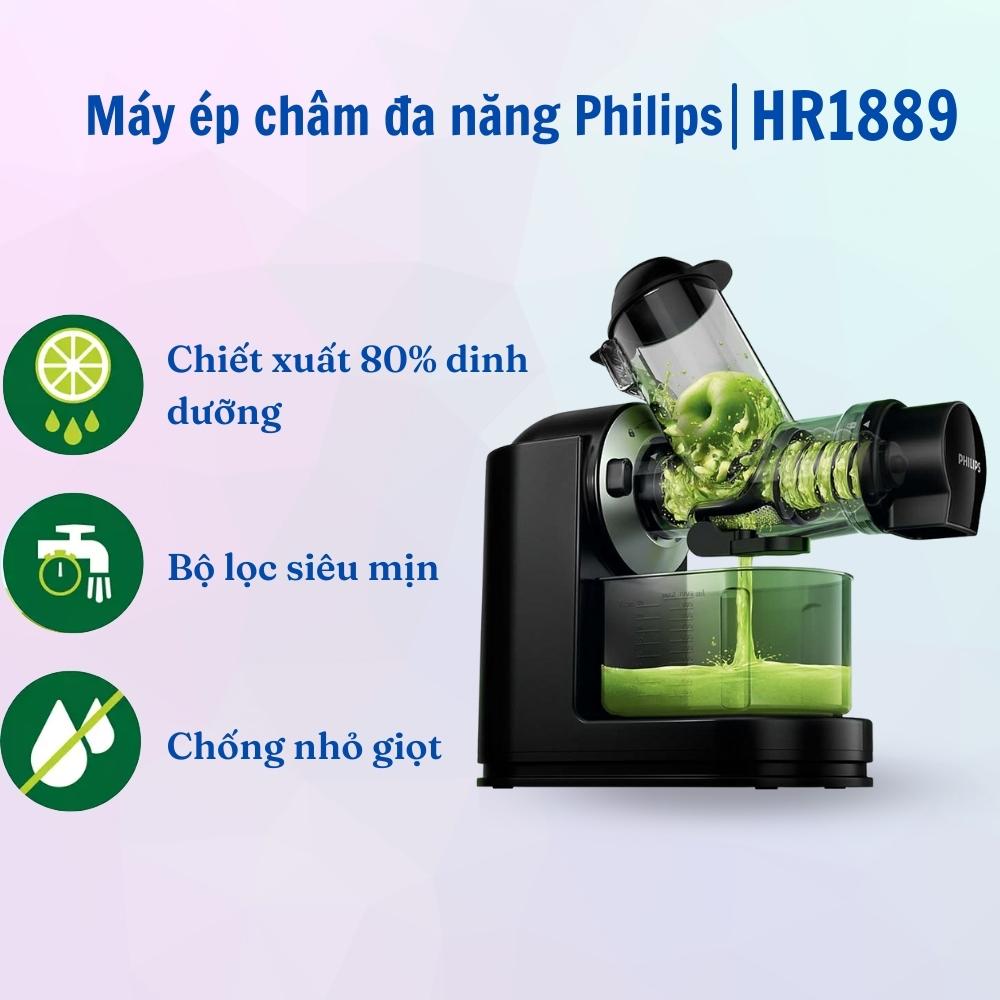 Máy ép trái cây chậm Philips HR1889 công suất 150W - Hàng nhập khẩu