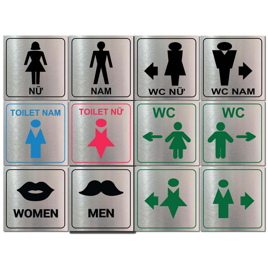 Bảng lối đi nhà vệ sinh nam nữ -WC cao cấp có keo 2 mặt