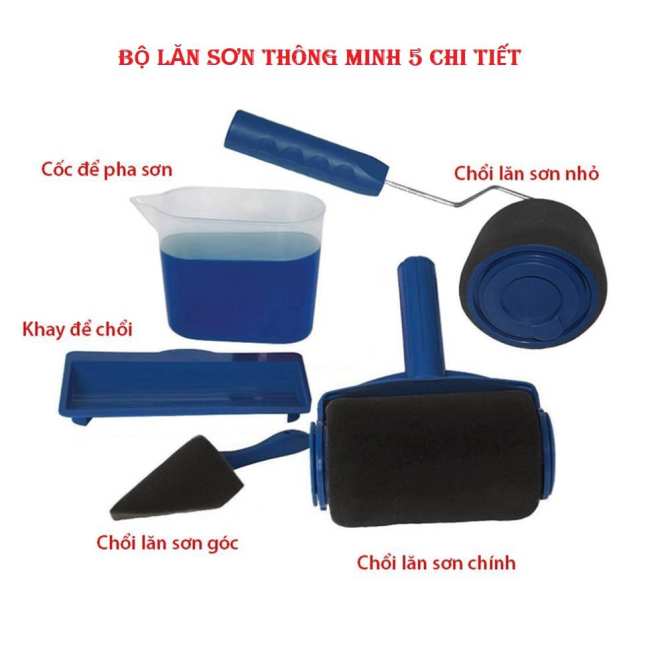 Bộ lăn sơn thông minh 4in1 gồm 5 món tiện lợi