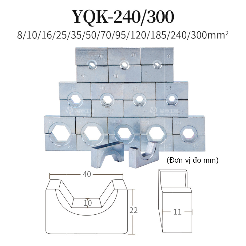 Khuôn ép cos cho kìm thủy lực Y Q K-70 8mm khuôn lục giác đầu ép cos bộ khuôn bấm cos