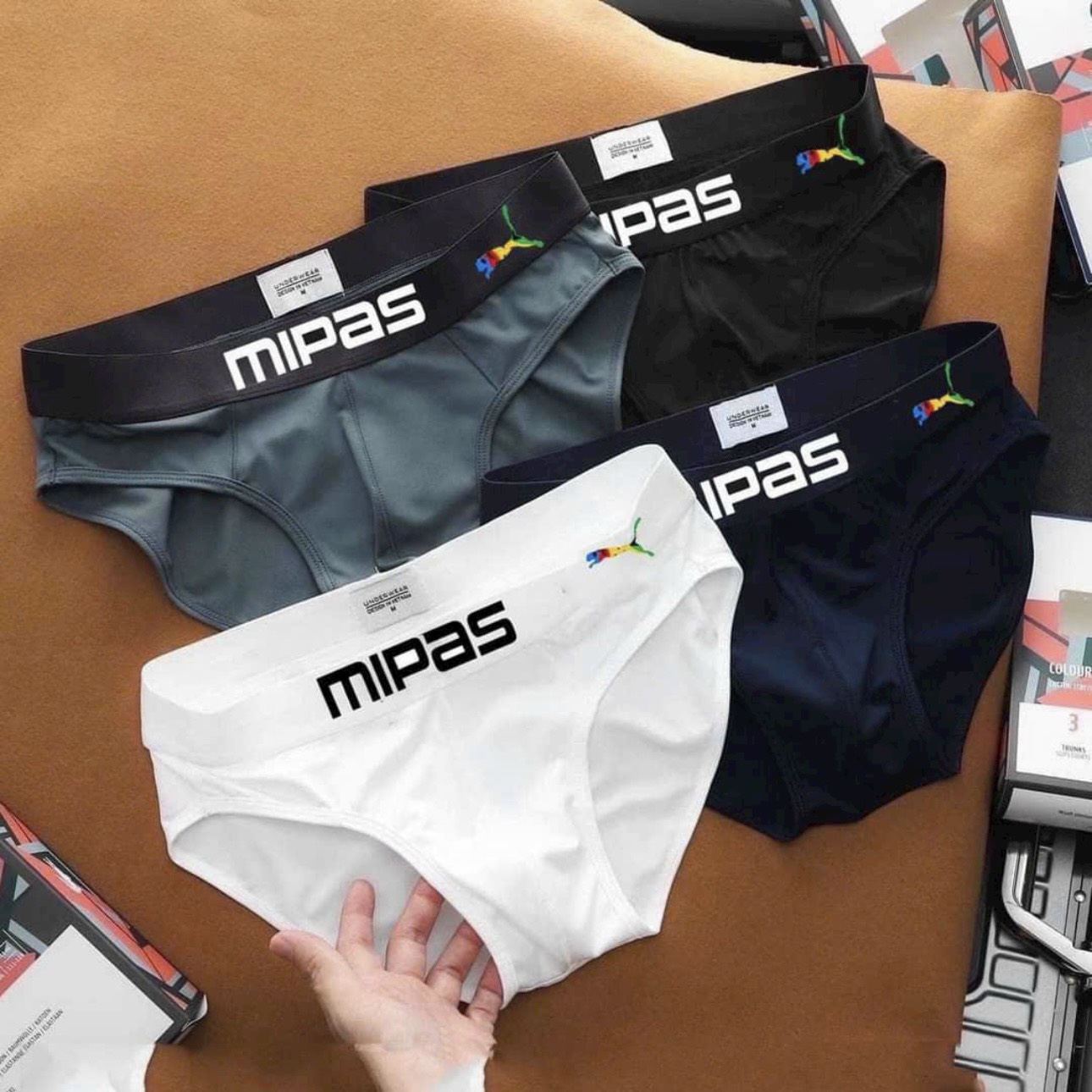 Combo 4 Quần Lót Nam tam giác cao cấp chất liệu thun lạnh , Quần sịp nam tam giác thun lạnh co dãn 4 chiều F10