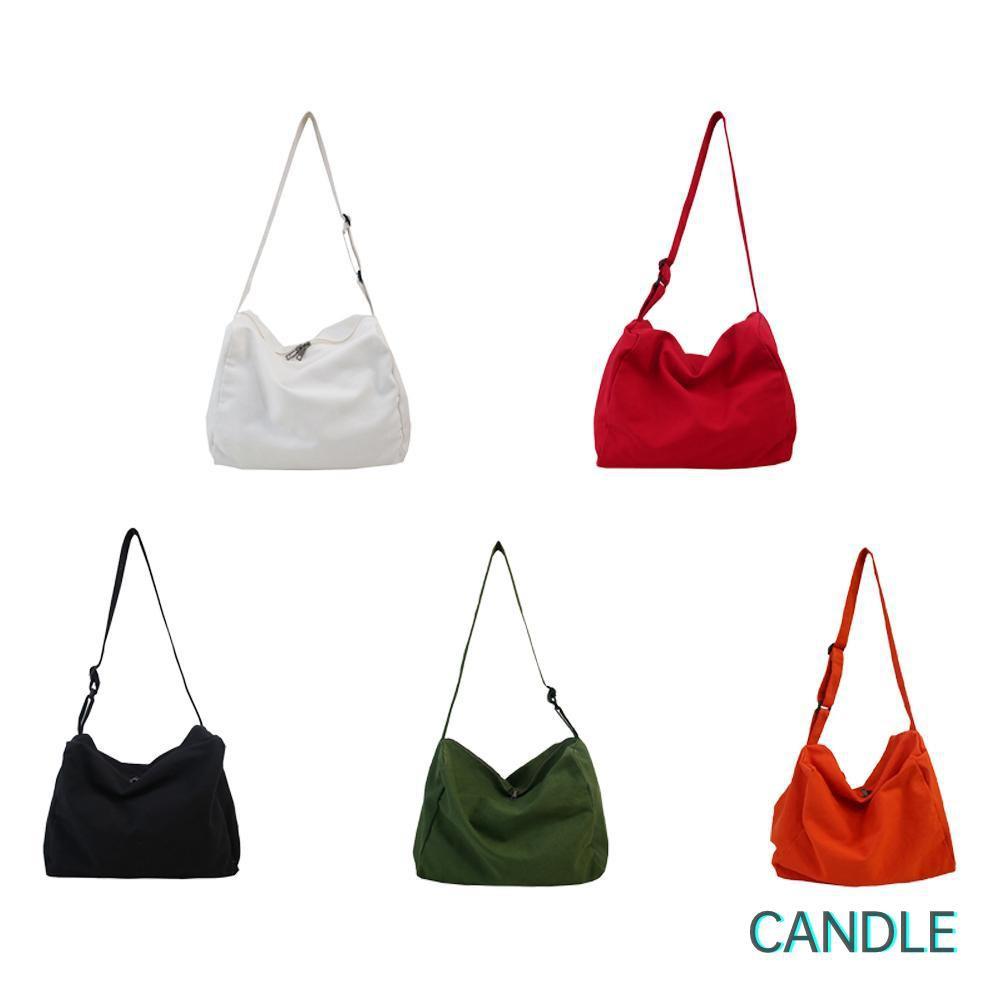 Túi Đeo Chéo Canvas Cỡ Lớn Màu Trơn Thời Trang Cho Nam Nữ