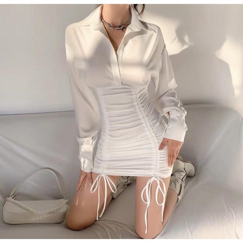 Đầm body rút dây hai bên xinh xắn