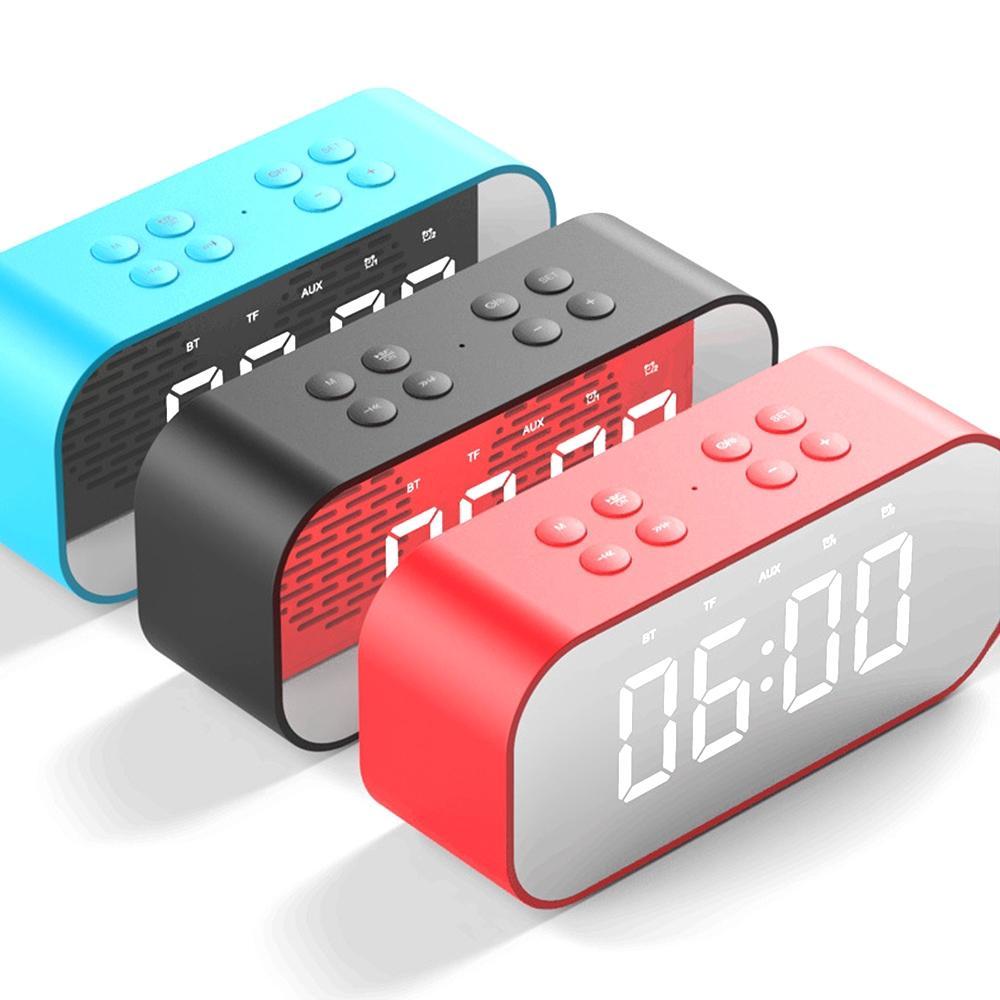 Loa bluetooth không dây mặt gương có đèn led hiển thị giờ kèm phụ kiện