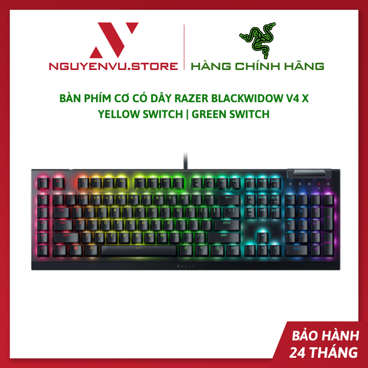 Bàn Phím Cơ Có Dây Razer BlackWidow V4 X | Yellow Switch | Green Switch - Hàng Chính Hãng