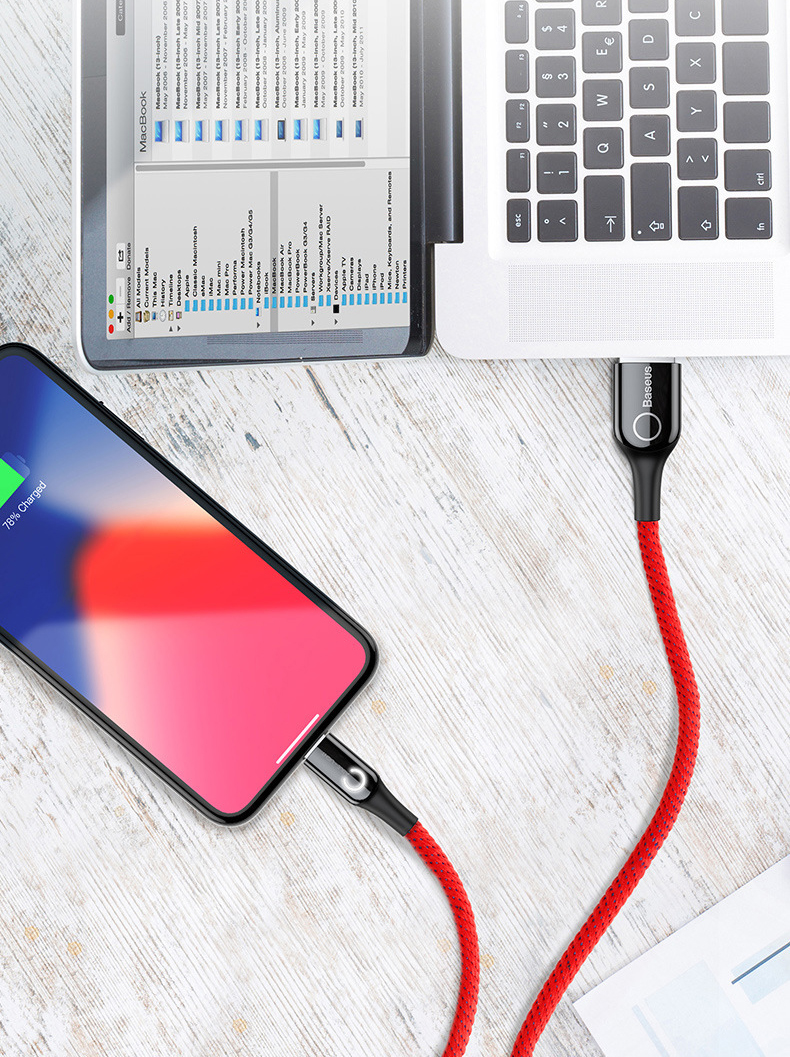 Cáp sạc tự ngắt cho iphone chính hãng baseus