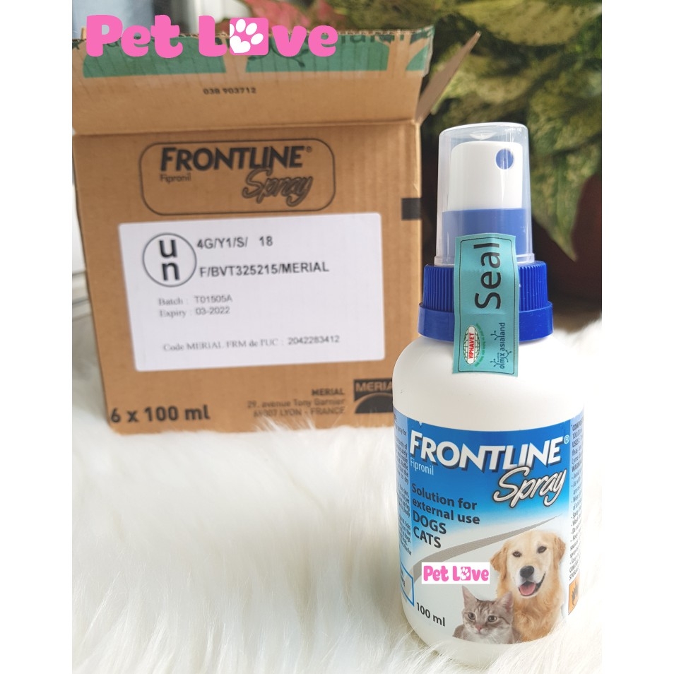 1 hộp FRONTLINE SPRAY xịt trị ve rận, bọ chét chó mèo (6 chai)