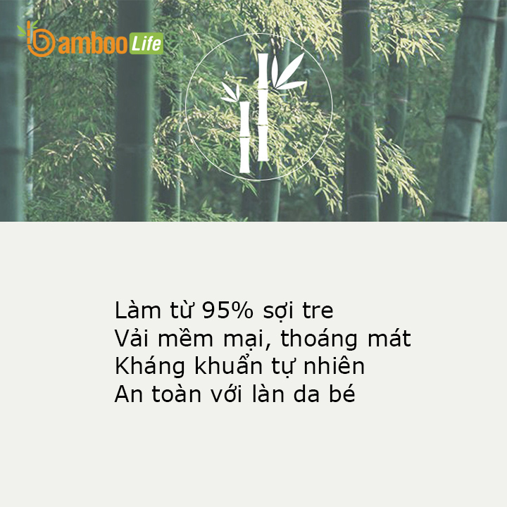 Nhộng chũn Quấn chũn sợi tre Bamboo Life BL069 hàng chính hãng cho bé Túi ngủ cho bé giúp bé ngủ sâu chống giật mình