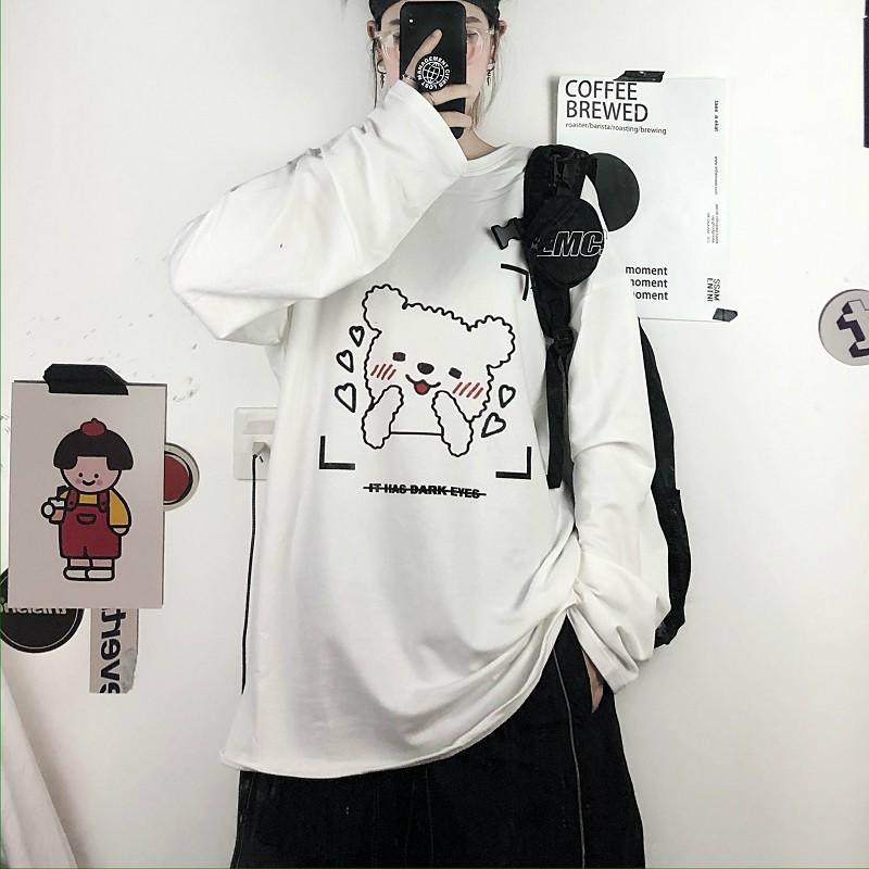 Áo Thun Tay Dài Unisex GẤU IT HAS DARK EYES Thu Đông Ulzzang