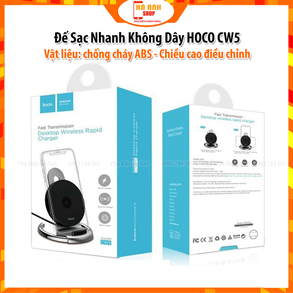 Đế Sạc Nhanh Không Dây HOCO CW5 hàng chính hãng