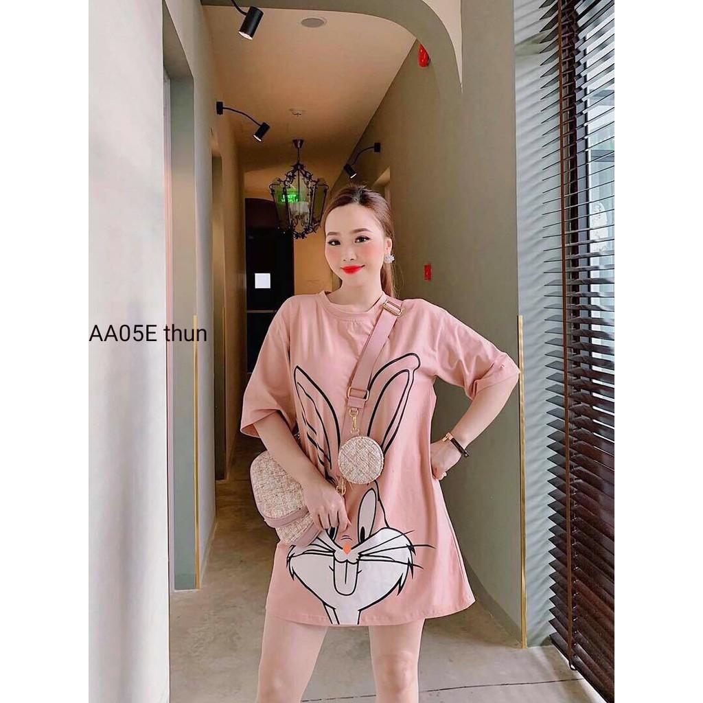 Đầm mặc nhà họa tiết thỏ cực xinh