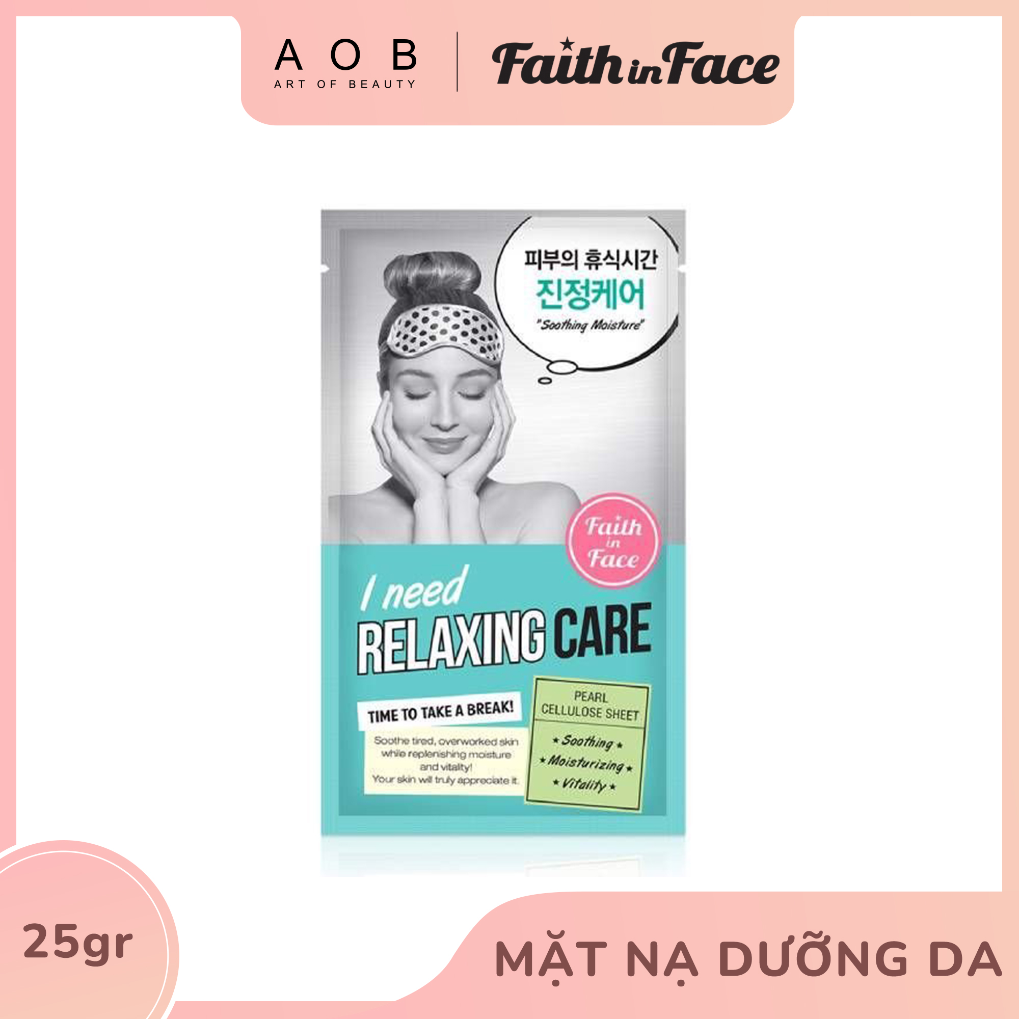 Mặt Nạ Cấp Ẩm, Làm Dịu Da FAITH IN FACE I NEED RELAXING CARE MASK (25g) - HSD: 24/02/2022