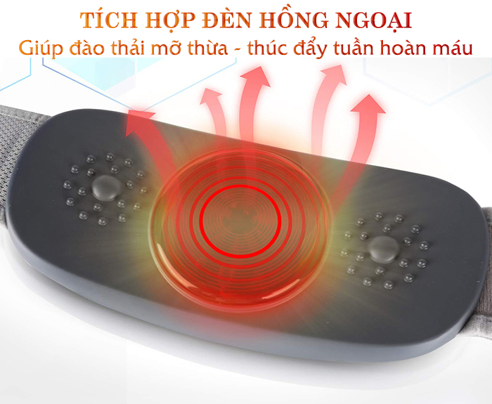 Đai Massage Bụng Nikio NK-169DC - Công Nghệ Rung Lắc Kết Hợp Hồng Ngoại Tân Tiến, Mát Xa Giảm Mỡ Thừa, Làm Săn Chắc Cơ Bụng Nhanh - Pin Sạc Tiện Lợi - Màu vàng