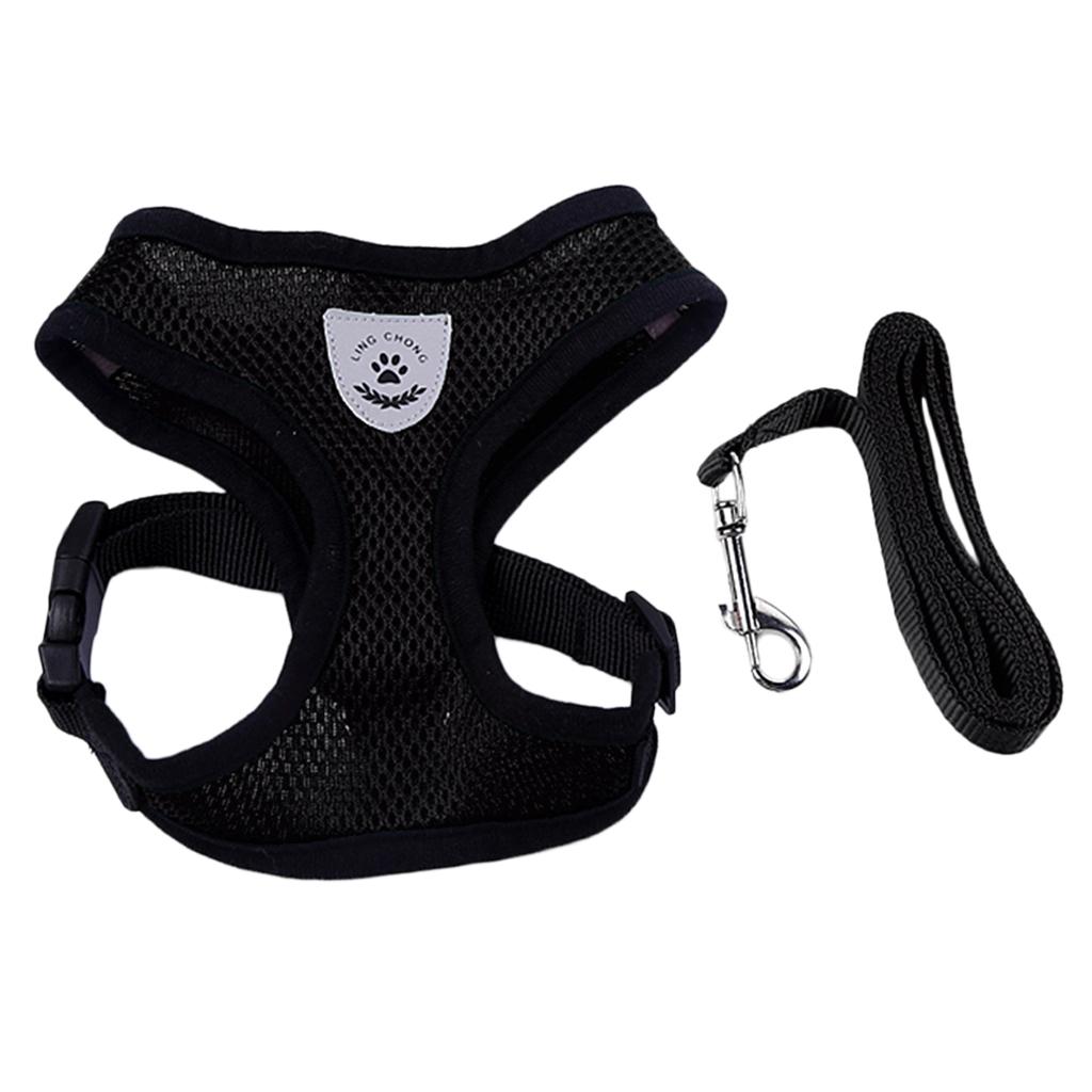 Adjustable Dog Leash Set Puppy Harness Vest Traction Rope Breathable