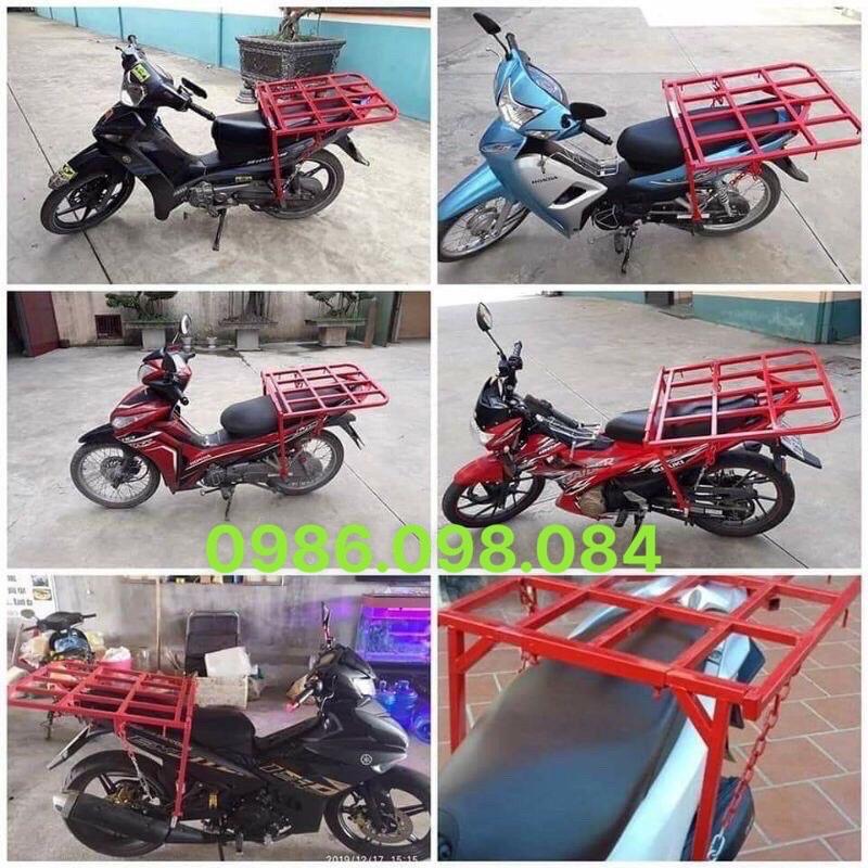 Cáng chở hàng, kệ xe máy đa năng không mở cốp, tháo lắp dễ dàng