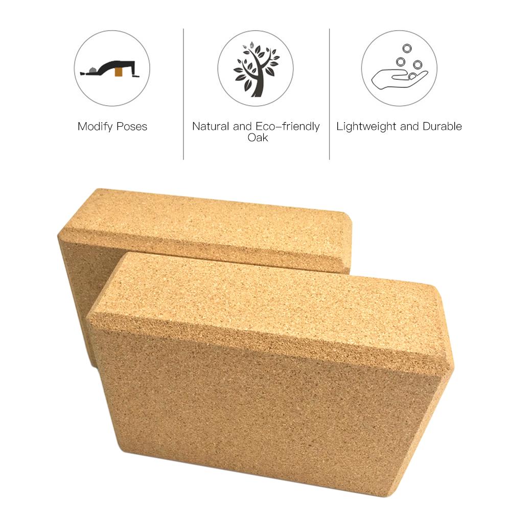 3PCS Yoga Block Cork Sport Home Tập thể dục Tập thể dục gỗ Yoga Gạch khối mật độ cao mềm cho tập thể dục thể thao trong nhà Color: Gold