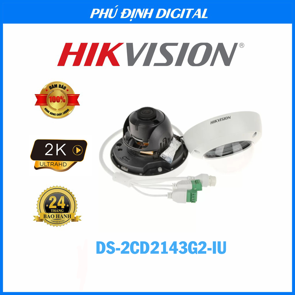 Hàng chính hãng - Camera IP 4MP có mic  HIKVISION mã DS-2CD2143G2-IU