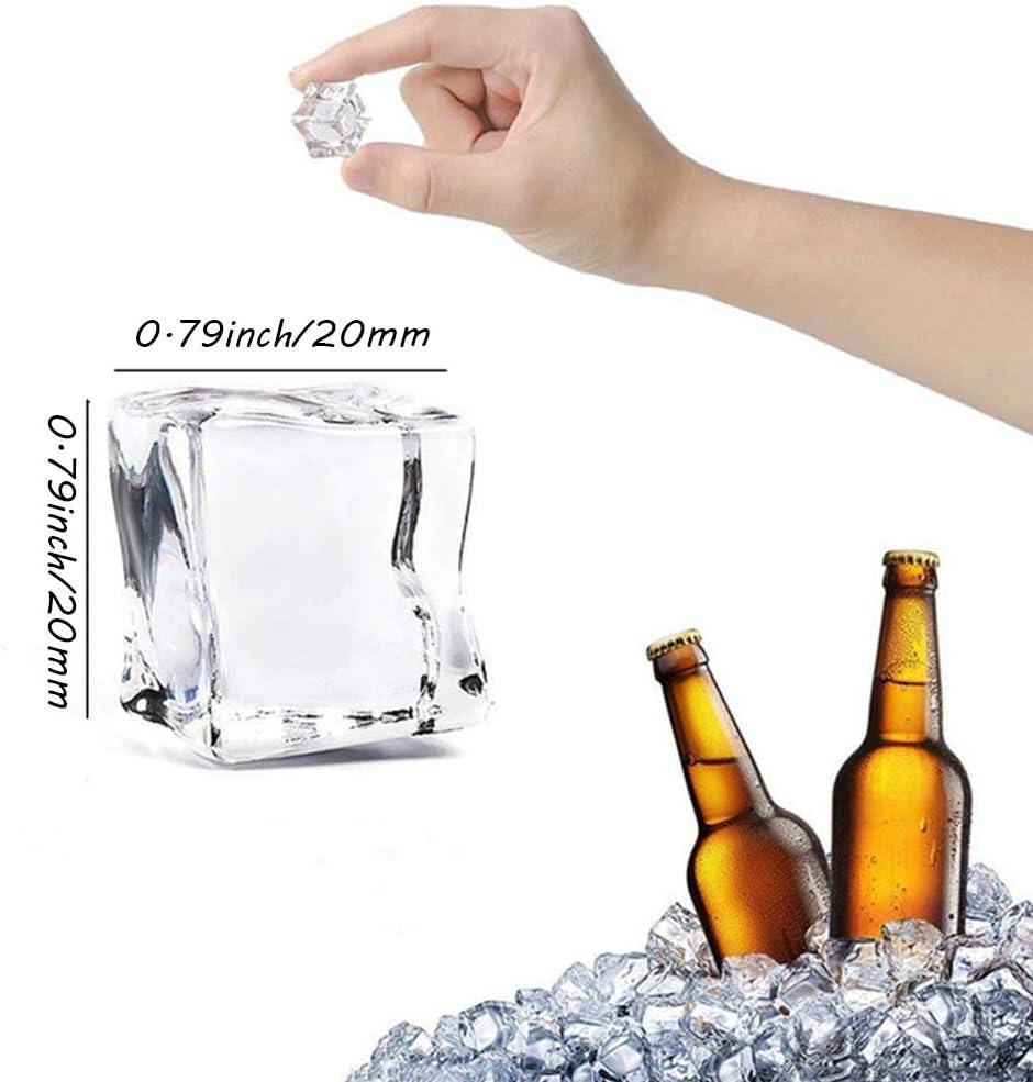 Đá viên acrylic nhân tạo Đá viên nhựa Đá viên acrylic trang trí Đá viên nghiền hình vuông Đá viên nhựa thủy tinh Thanh đá acrylic cho đạo cụ chụp ảnh hoặc trang trí