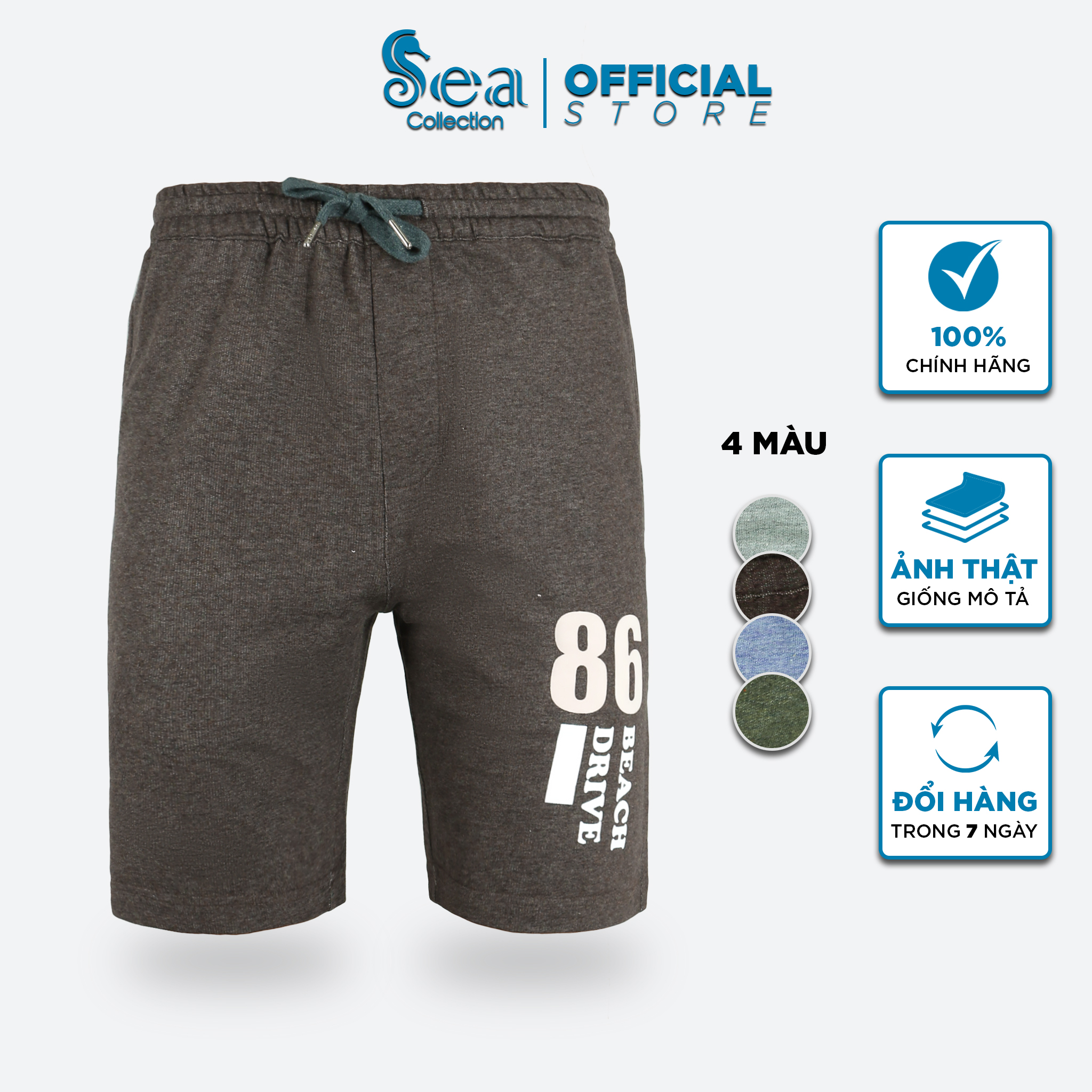 Quần short thun nam Sea Collection 5665 mềm mịn, co giãn thoải mái