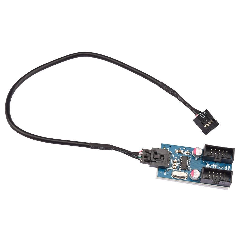 Bo mạch mở rộng PCBFUN chuyển đổi bo mạch chủ 1 sang 2 cổng Usb 2.0 9 pin sang hai cổng 9 chân