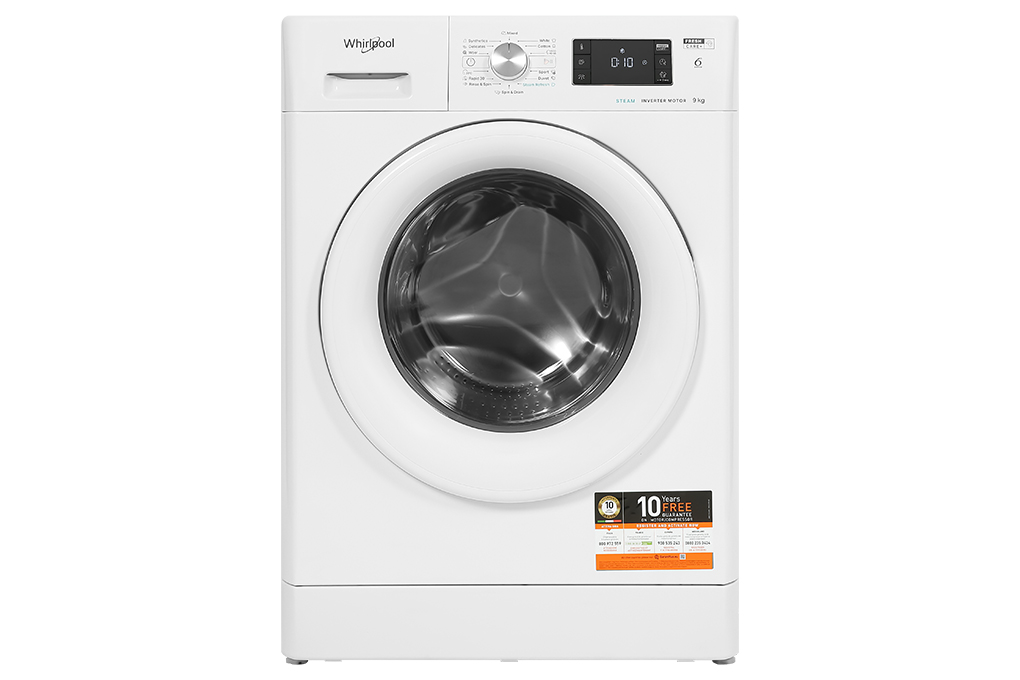 Máy Giặt Lồng Ngang Whirlpool FRESHCARE 9kg Trắng FFB9458 WV EE - Hàng chính hãng - Giao HCM và 1 số tỉnh thành