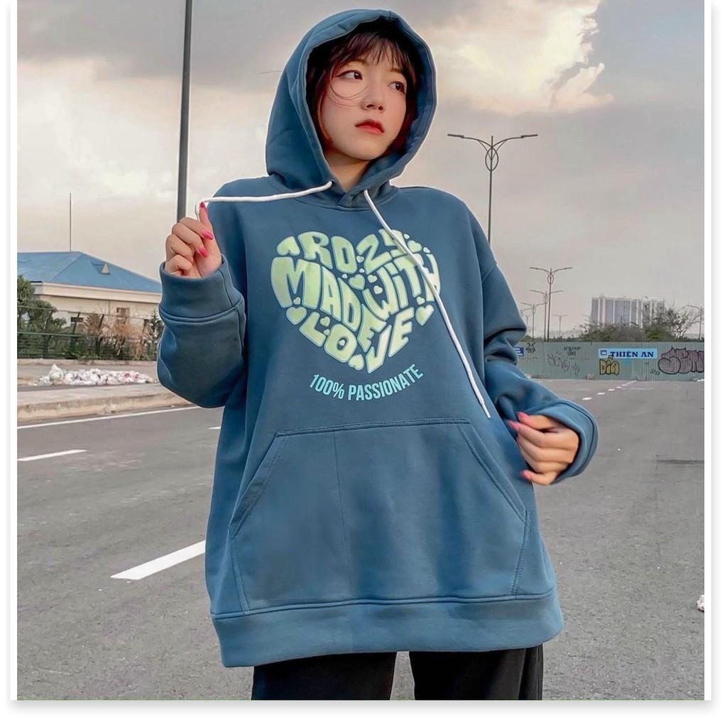 ÁO KHOÁC HOODIE THUN NỈ NGOẠI TRÁI TIM CHỮ DỄ THƯƠNG TP B.BY