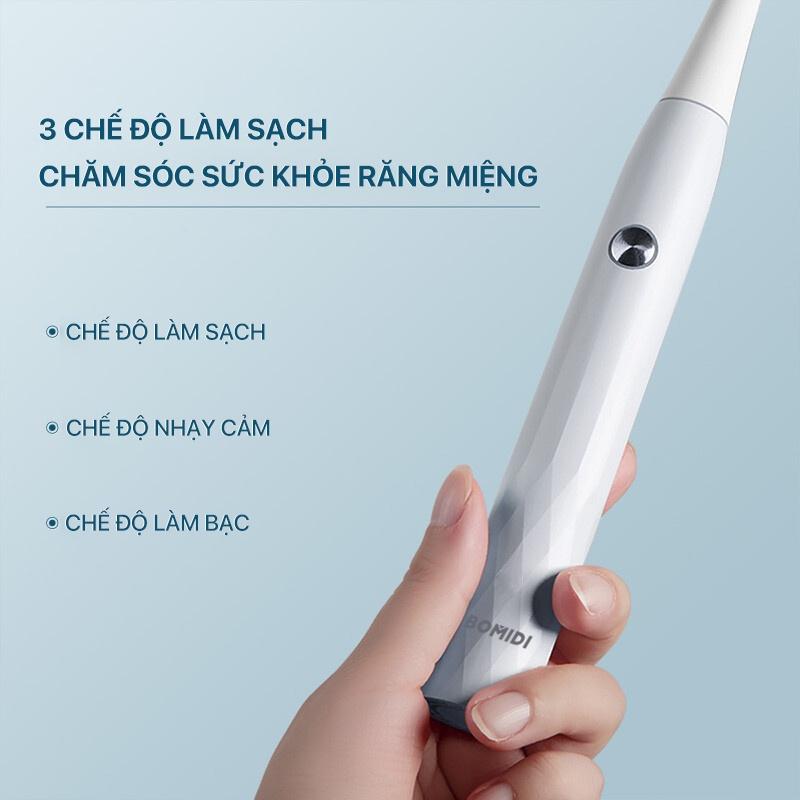 Bàn chải đánh răng điện Bomidi T501 3 chế độ massage kháng nước IPX7 - Hàng nhập khẩu