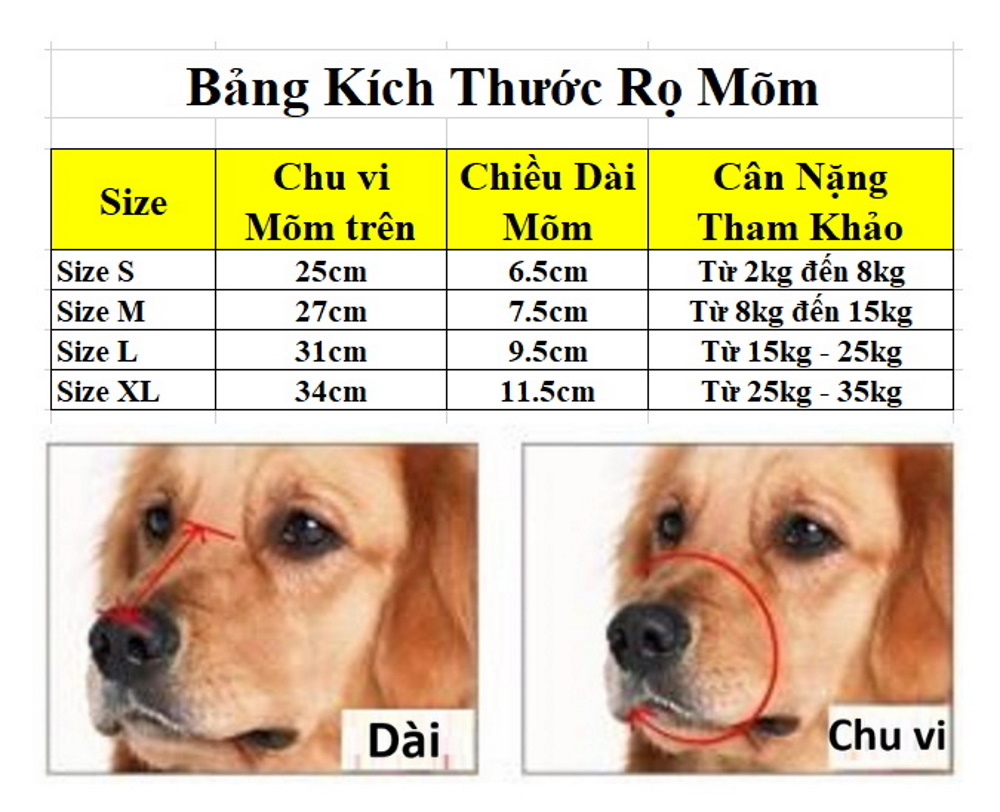 Rọ mõm Chó Chất liệu da cao cấp 1 lớp mềm mại siêu bền Dễ chịu khi đeo Giúp thú cưng Không cắn phá Không sủa theo ý muốn