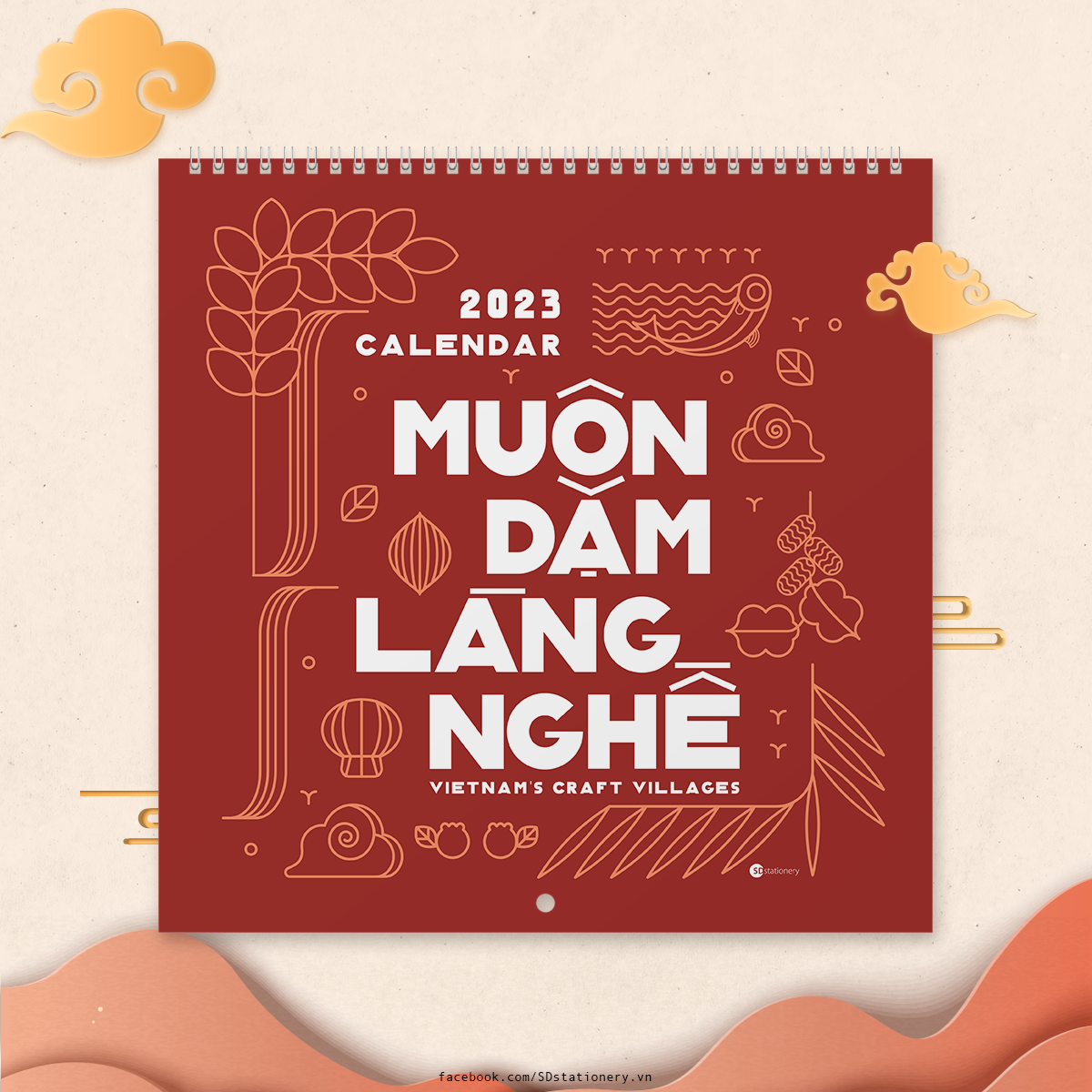 Lịch tường 2023 SDstationery Muôn Dặm Làng Nghề Vietnam's craft villages văn hóa truyền thống Việt Nam