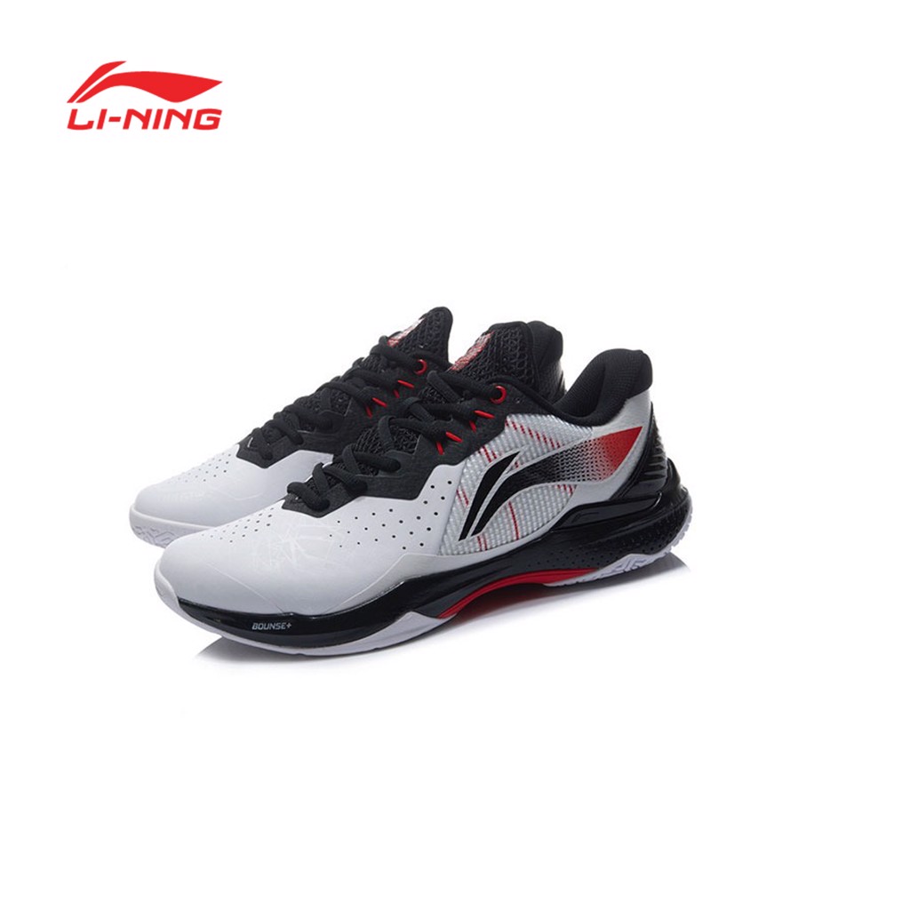 Giày thi đấu chuyên nghiệp cầu lông Lining nam Thunder AYAR037-1 mẫu mới màu đen trắng- tặng tất thể thao bendu