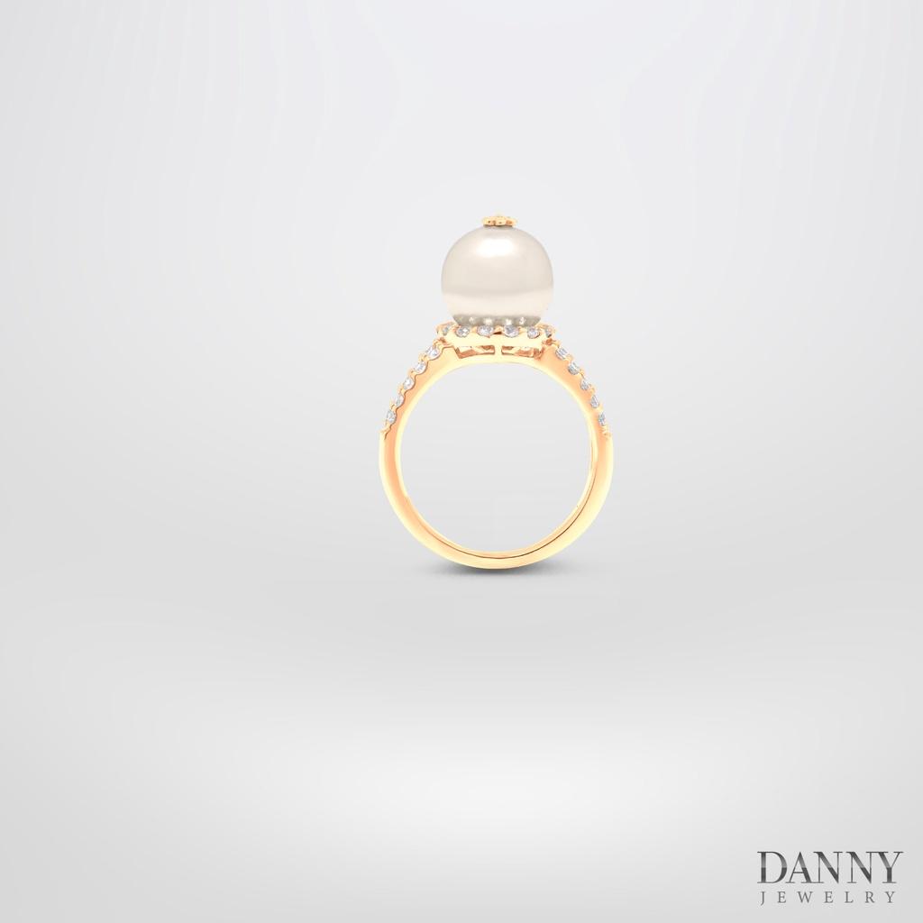 Nhẫn Nữ Danny Jewelry Bạc 925 Đính Ngọc Ốc Viền Đá CZ Xi Rhodium/Vàng hồng/Vàng 18k N0090
