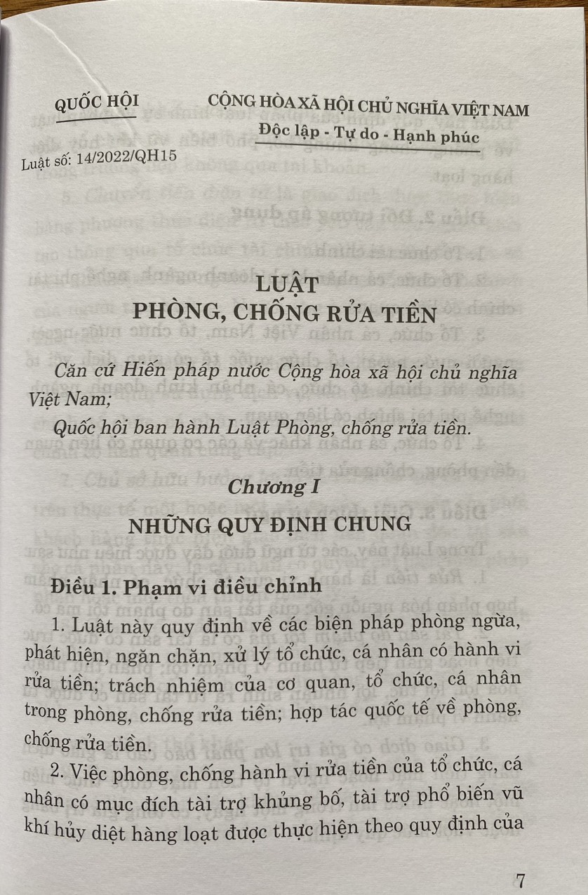 Luật Phòng, Chống Rửa Tiền