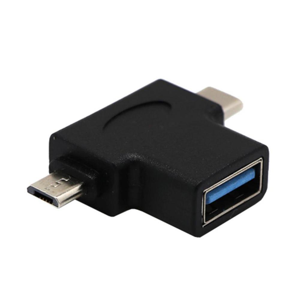 2-in-1 Micro USB Type C OTG Adapter, USB-C Male Micro USB Male to USB-A 3.0