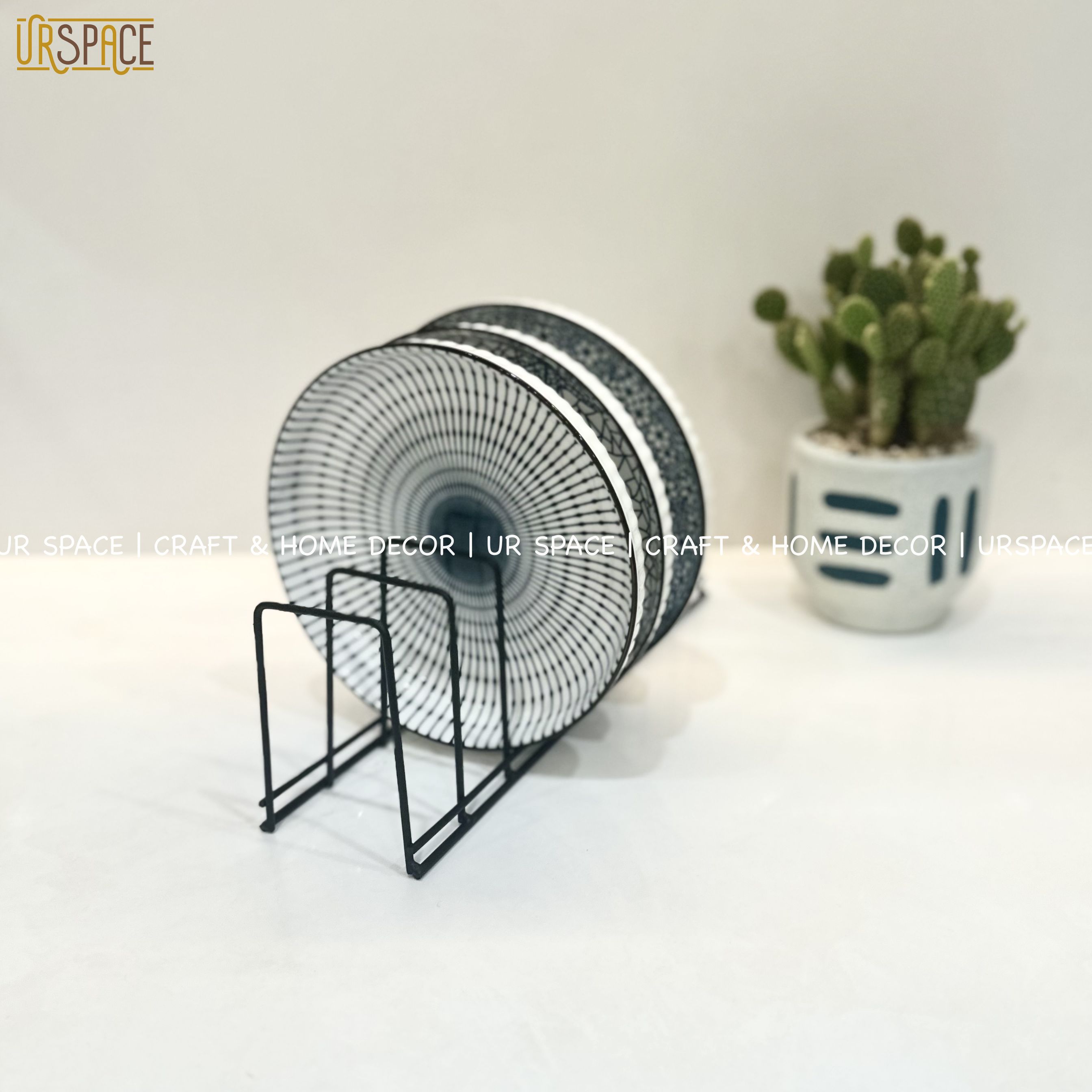 Giá kệ sắt úp chén dĩa URSPACE màu đen tiện dụng, thông minh / Kitchen Dish Drain Racks