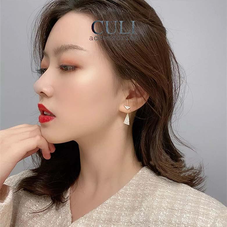 Khuyên tai dáng dài hình tam giác kết đá sang trọng HT655 - Culi accessories