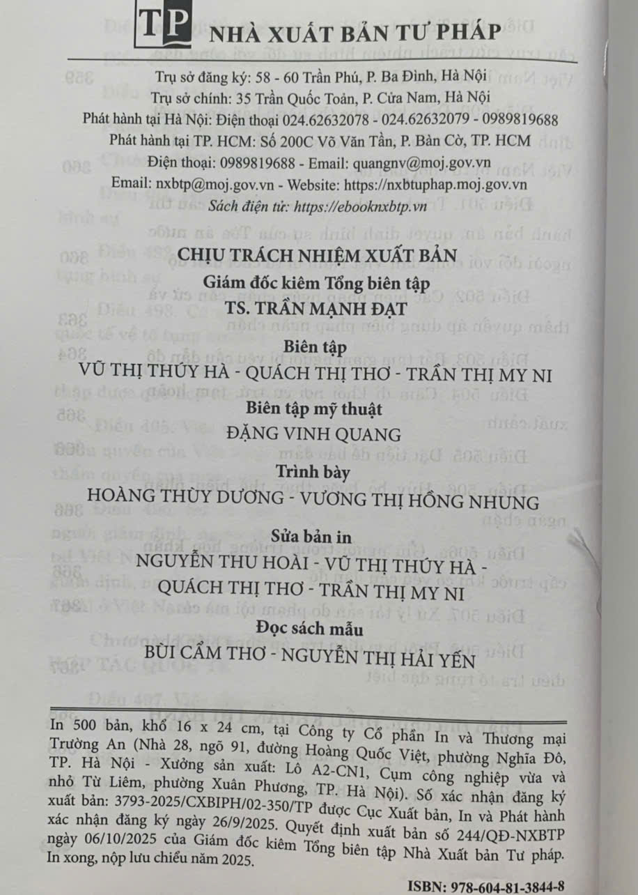 Bộ Luật Tố tụng Hình sự (Hiện hành)