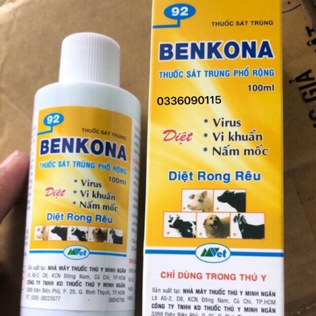BENKONA chai 100ml - Thuốc sát trùng, diệt virut, vi khuẩn, nấm mốc, diệt rong rêu